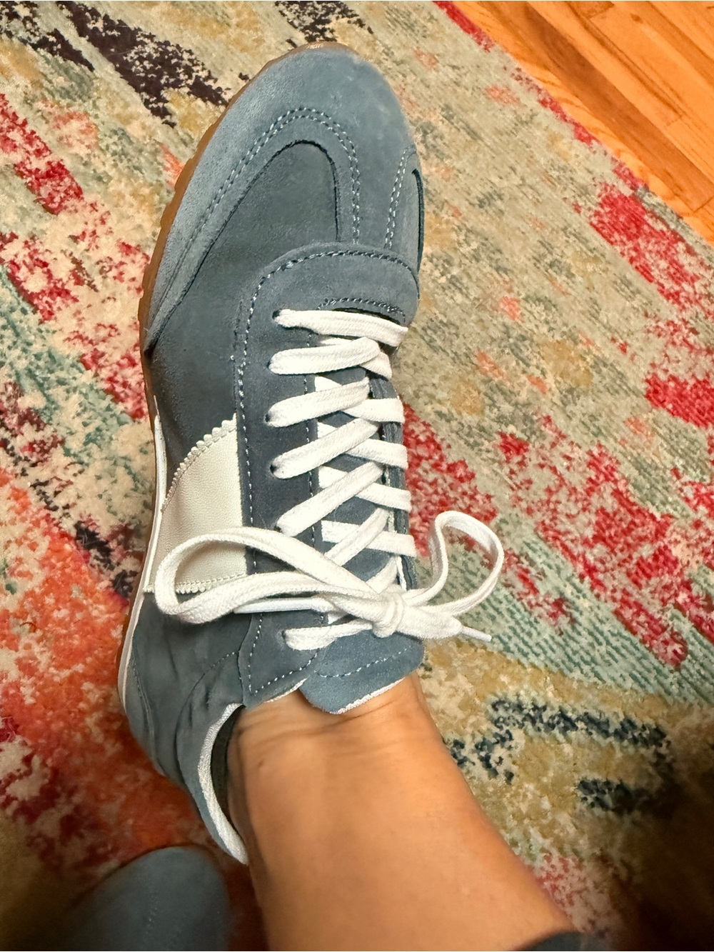 Dolce Vita | Shyla Suede Lace-Up Sneaker in Dusty Blue and White | Sz 8.5 | NWOT